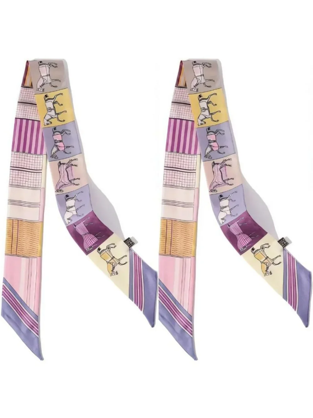2Pcs 100% Mulberry Silk Scarves - Versatile Skinny Ribbons for Hair, Bags